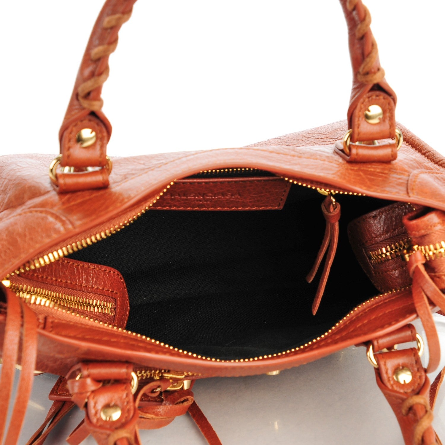 Balenciaga Agneau Classic Gold Hardware Mini City Marron Cognac 6 of 8