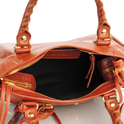 Balenciaga Agneau Classic Gold Hardware Mini City Marron Cognac 6 of 8