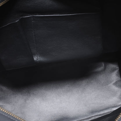 Celine Linen Smooth Calfskin Leopard Print Medium Luggage Black 6 of 8