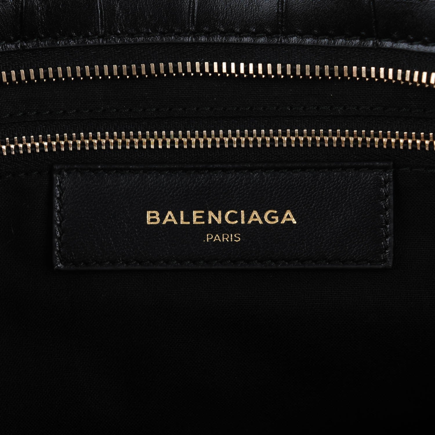 Balenciaga Calfskin Crocodile Embossed Giant 12 Gold Hardware City Black 6 of 7