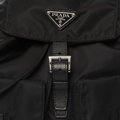Prada Tessuto Nylon Saffiano Medium Backpack Black 8 of 10