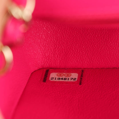 Chanel Lambskin Quilted Mini Rectangular Flap Dark Pink 7 of 8