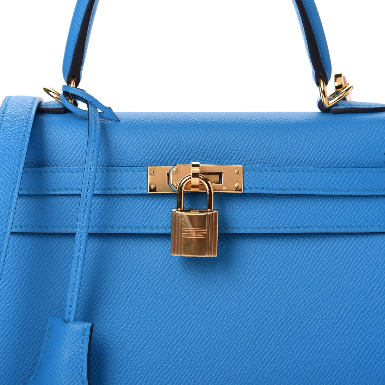 Hermes Epsom Kelly Sellier 25 Bleu Frida 10 of 11