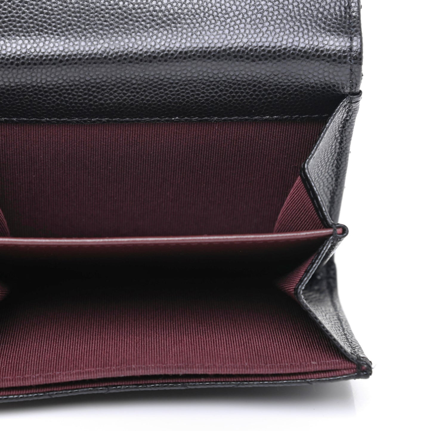Caviar Quilted Flap Card Holder Wallet Black