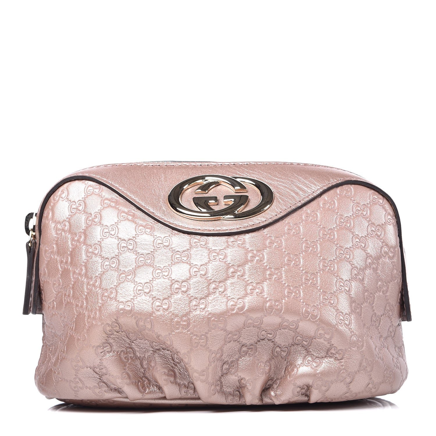 Gucci Metallic Microguccissima GG Cosmetic Case Mauve 1 of 7