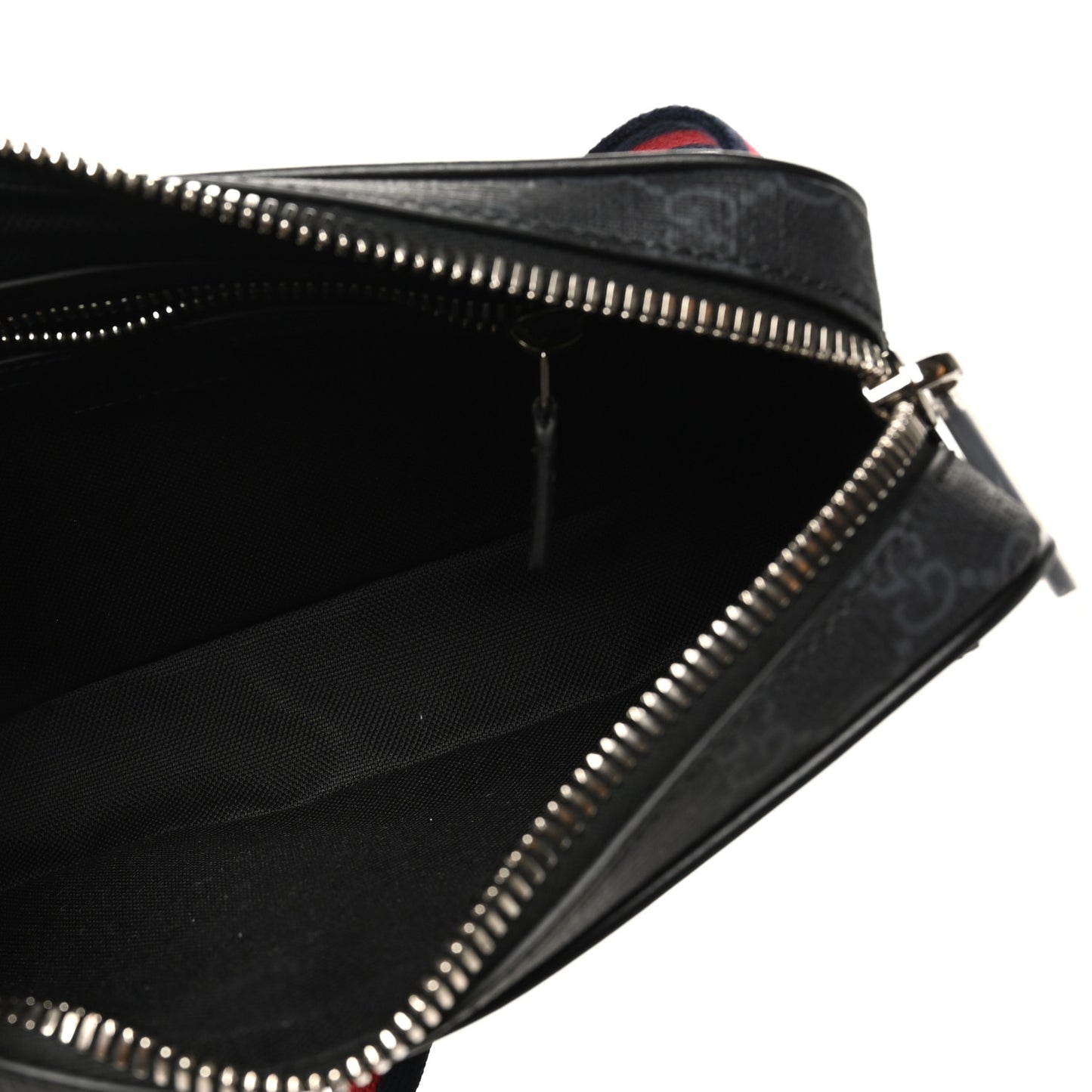 Soft GG Supreme Monogram Web Belt Bag Black Grey