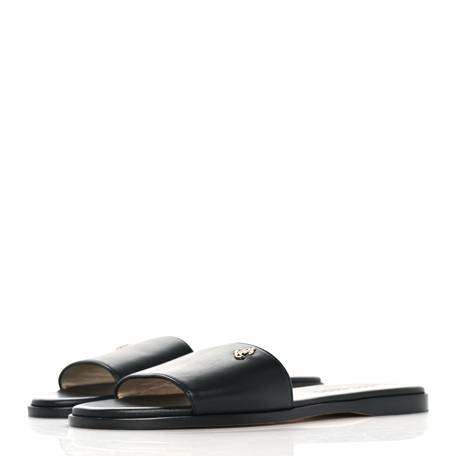 Jimmy Choo Nappa Minea Flat Sandals 37 Black 3 of 8