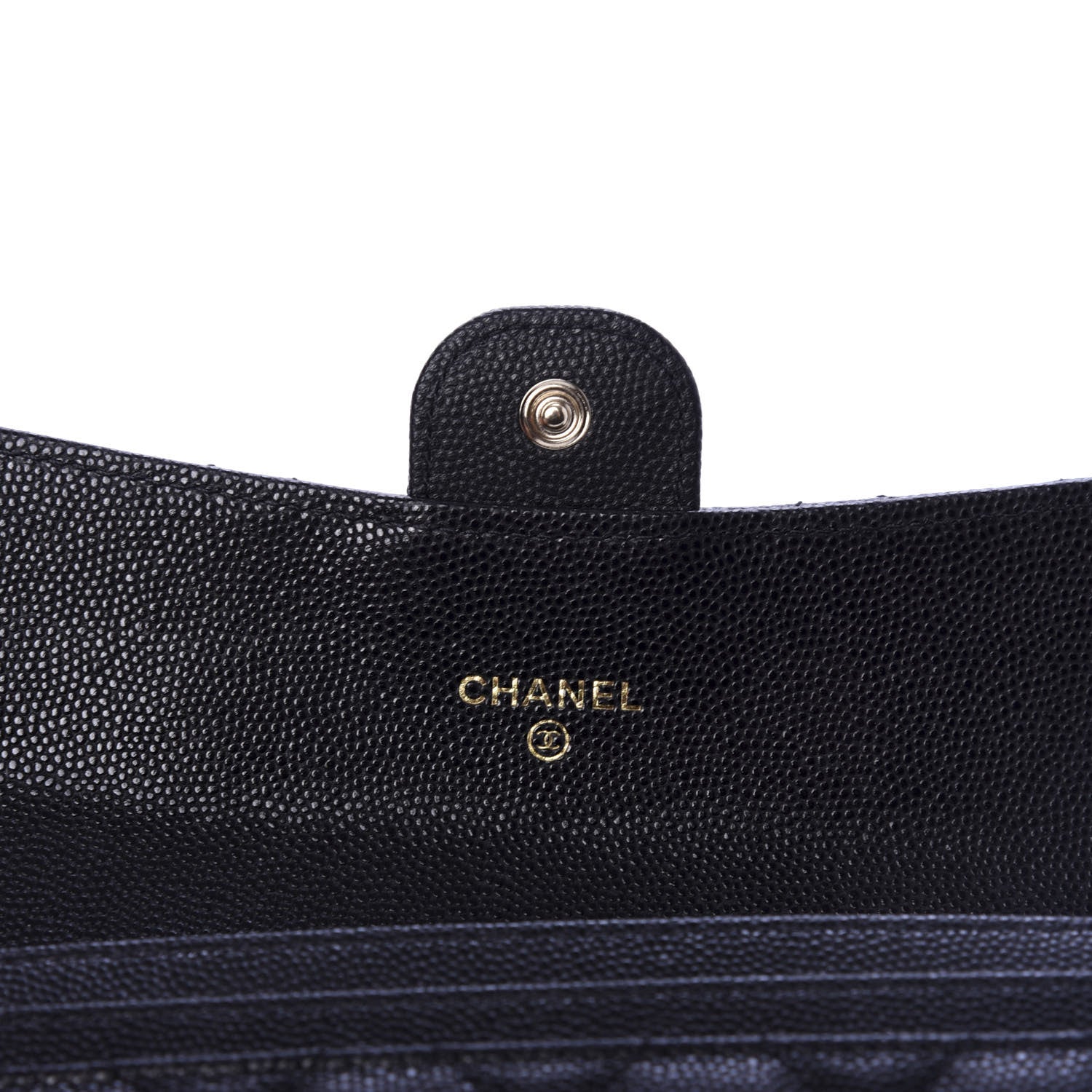 Chanel Caviar Quilted Medium Gusset Flap Wallet Black 6 of 8