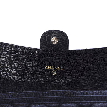 Chanel Caviar Quilted Medium Gusset Flap Wallet Black 6 of 8