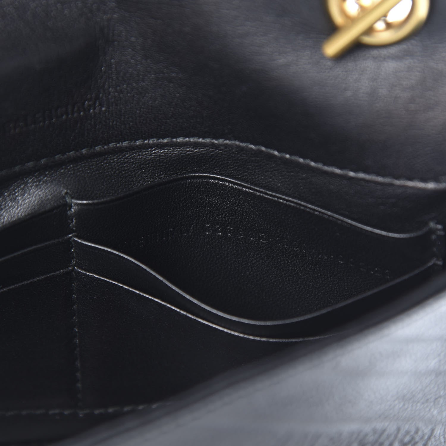 Balenciaga Shiny Goatskin Logo Embossed BB Chain Wallet Black 7 of 15