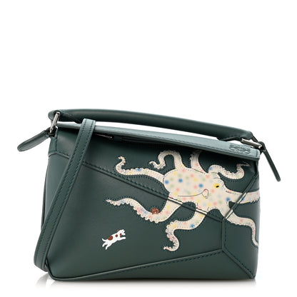 Loewe X SUNA FUJITA Shiny Calfskin Mini Octopus Puzzle Edge Bag Vetiver 1 of 11
