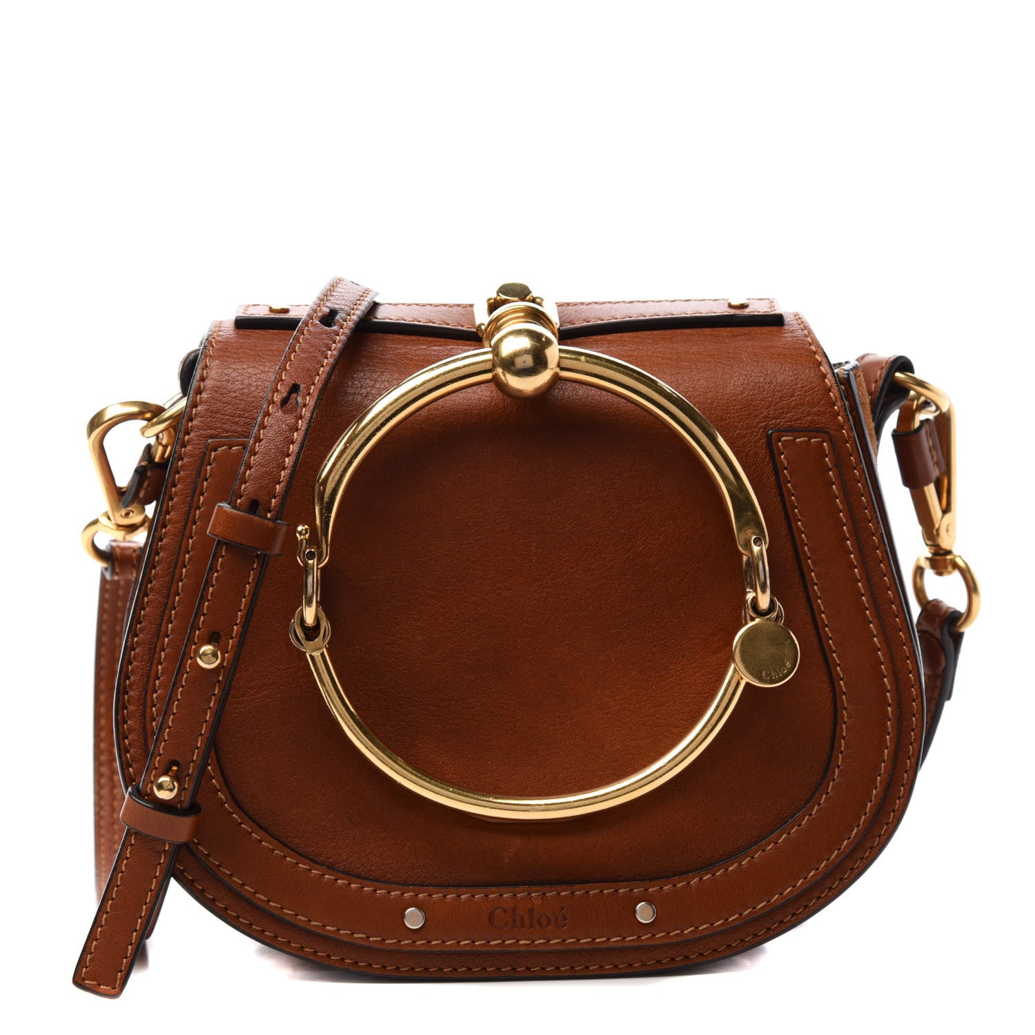 Chloe Calfskin Suede Small Nile Bracelet Bag Caramel 1 of 10