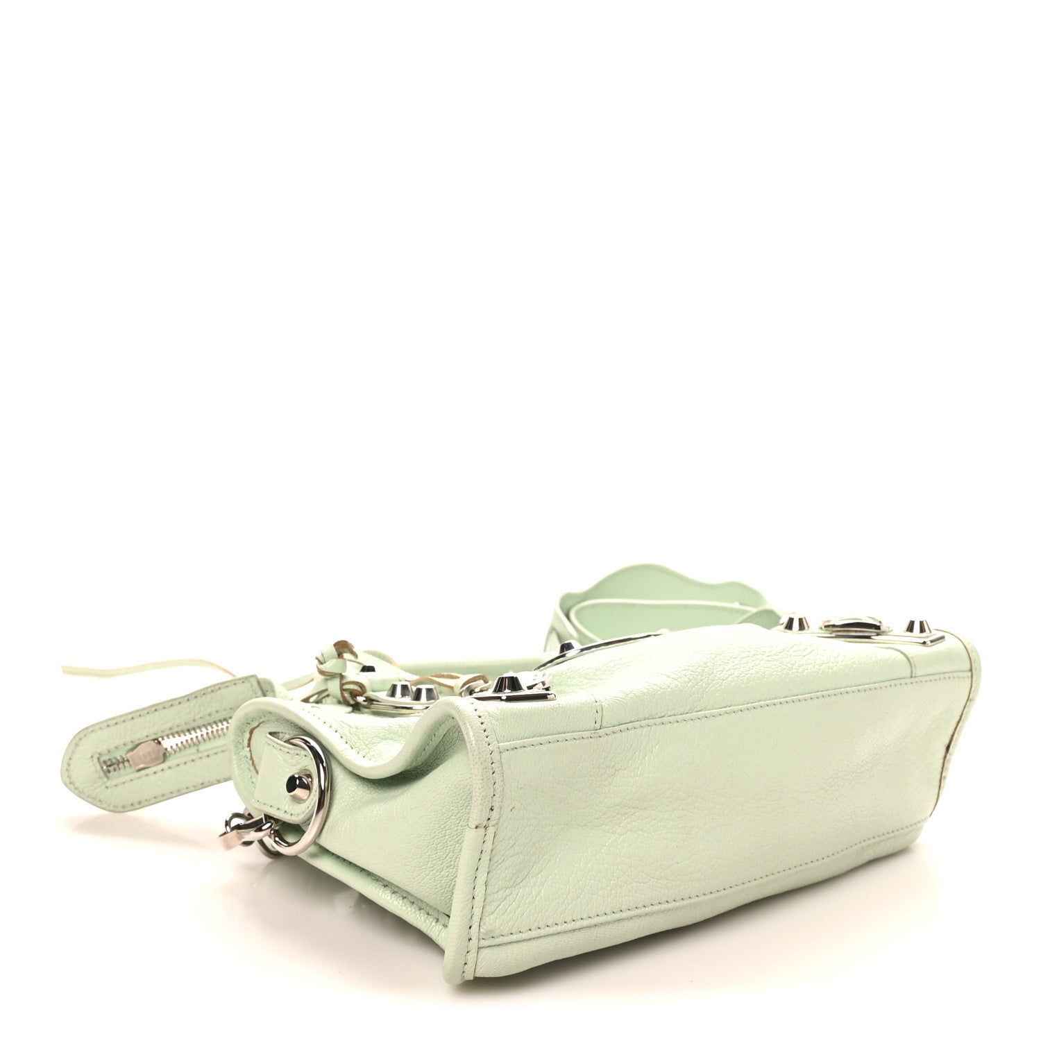 Balenciaga Chevre Silver Metallic Edge Hardware Mini City Vert Anis 5 of 11