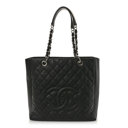 Chanel Caviar Quilted Petit Shopping Tote PST Black 1 of 10