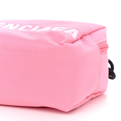 Balenciaga Recycled Sport Nylon Logo Embroidered Messenger Bag Pink White 10 of 10