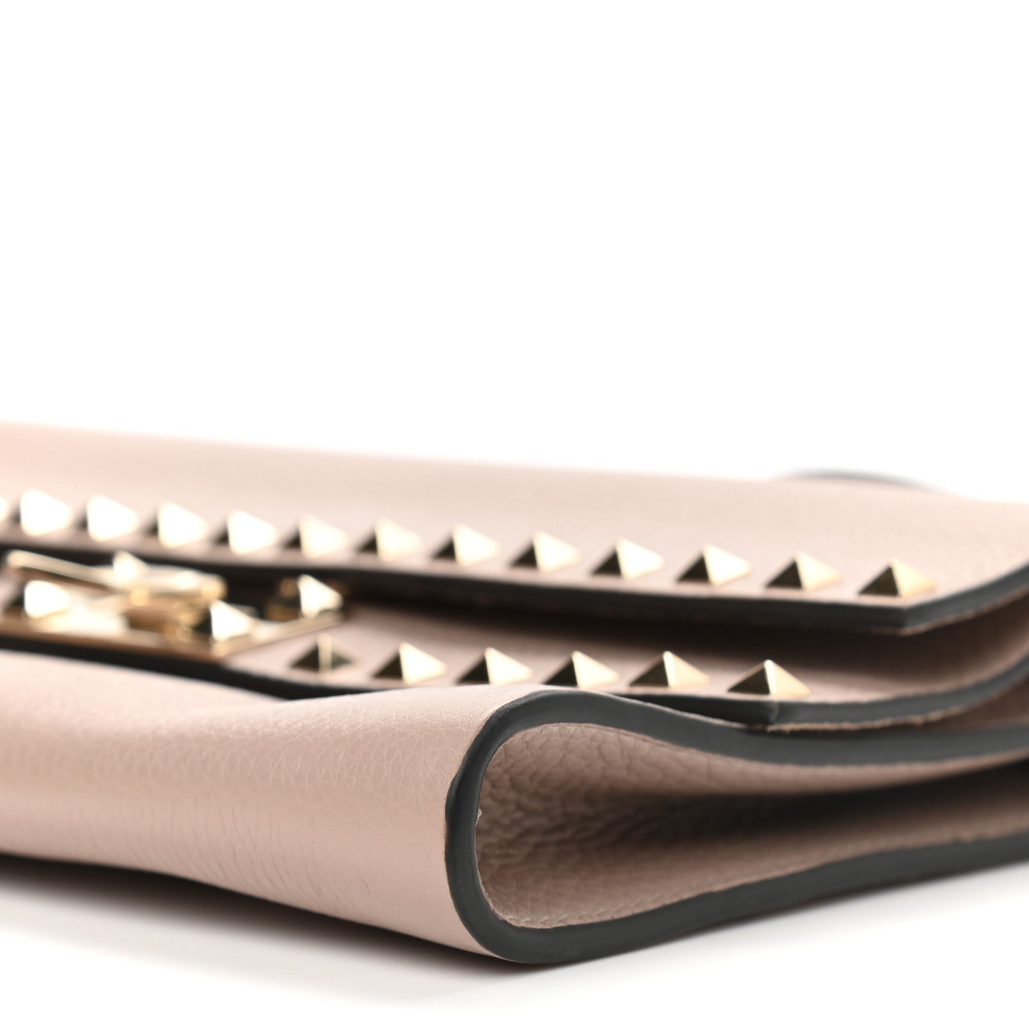 Valentino Garavani Grainy Calfskin Rockstud Double Flap Crossbody Bag Poudre 9 of 9