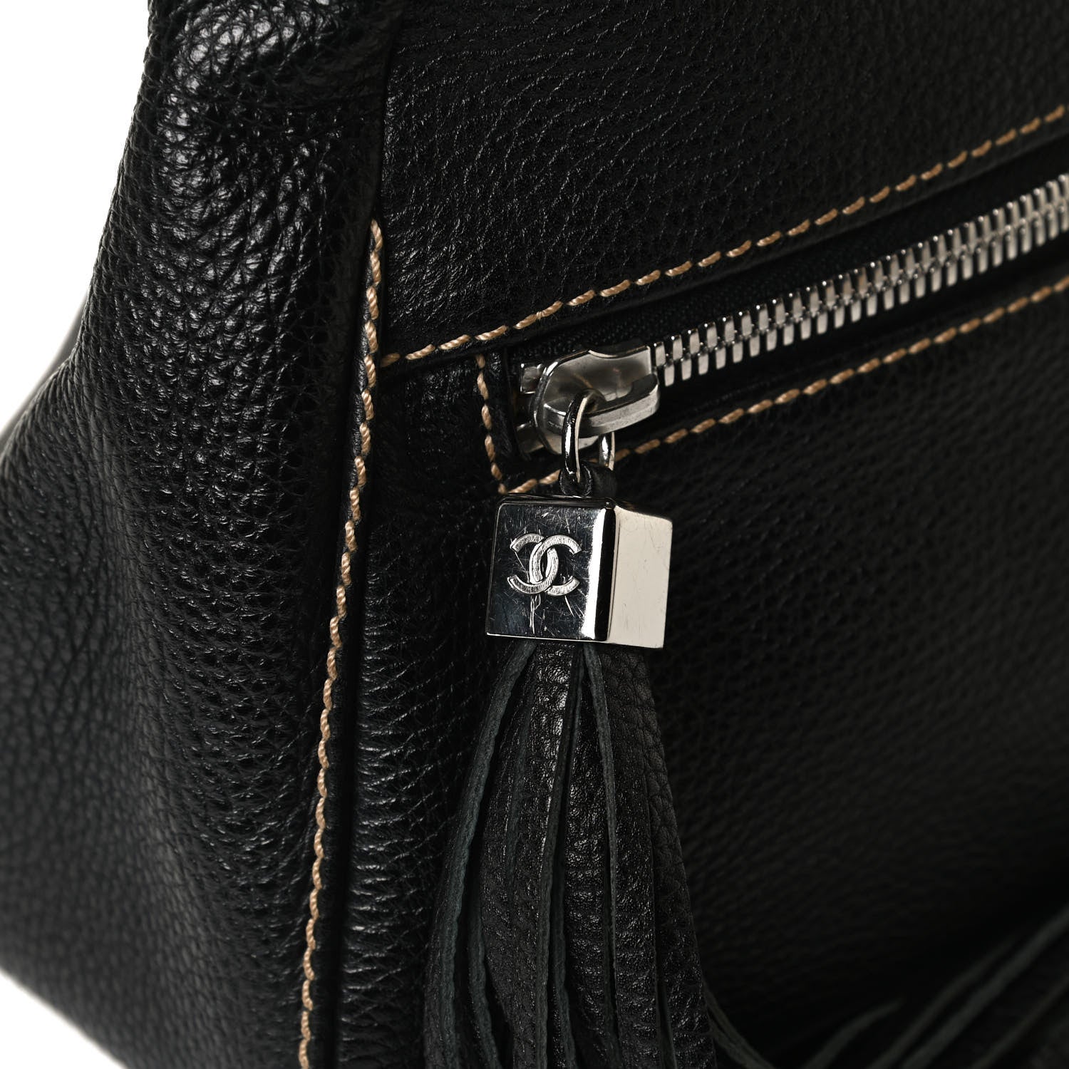 Chanel Calfskin Tassel Shoulder Bag Black 8 of 14