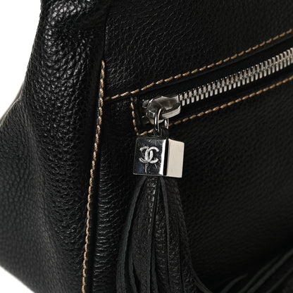 Chanel Calfskin Tassel Shoulder Bag Black 8 of 14