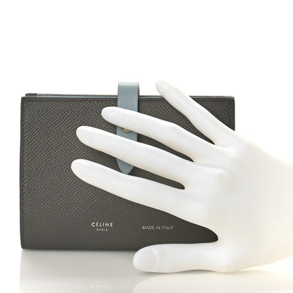Celine Grained Calfskin Medium Multifunction Strap Wallet Pebble Mineral 2 of 9