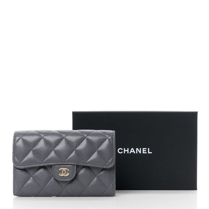 Chanel Caviar Quilted Medium Flap Wallet Grey 11 of 11