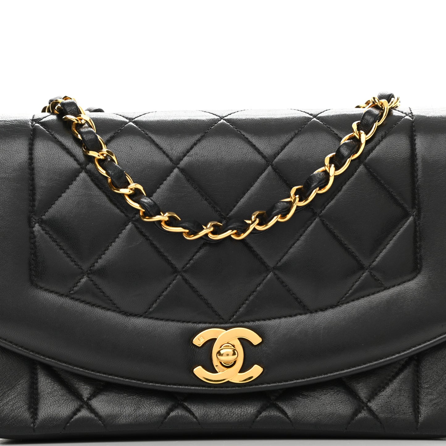 Lambskin Quilted Small Single Flap Black