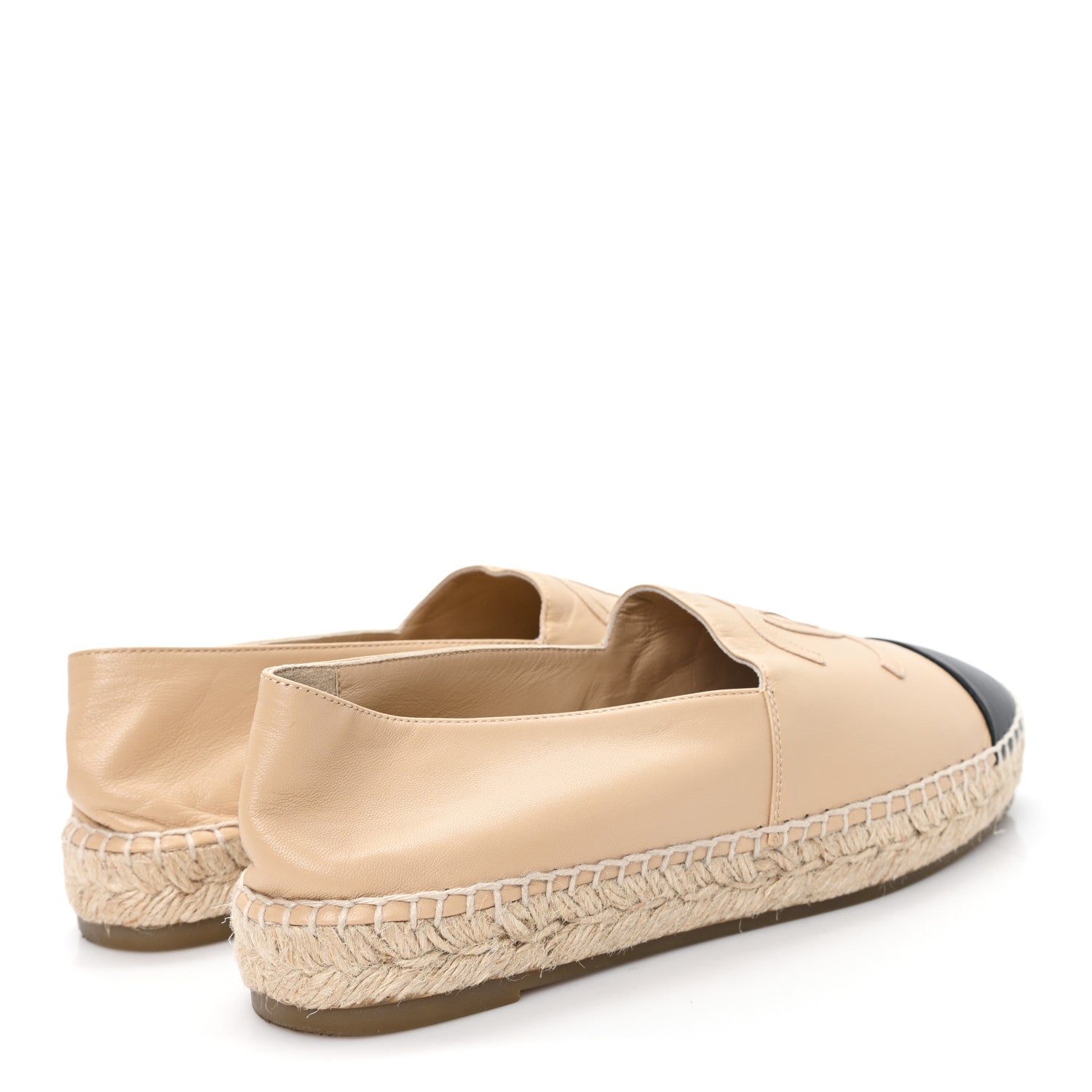 Chanel Lambskin CC Espadrilles 40 Beige Black 5 of 10
