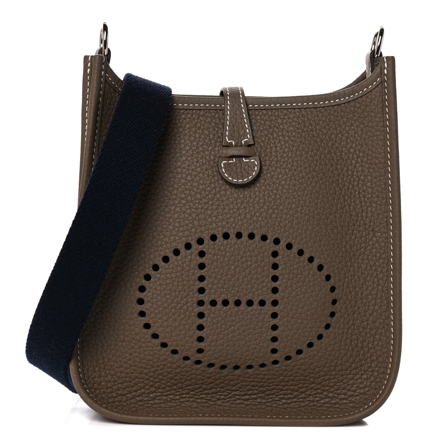 Hermes Taurillon Clemence Amazone Evelyne TPM Etoupe Bleu Indigo 1 of 11