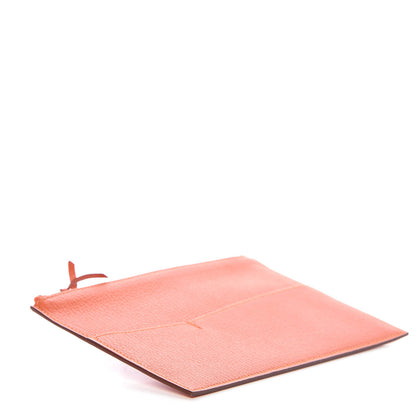 Hermes Chévre Mysore Envelope Trio Wallet Rouge Tomate Orange Lime 8 of 17