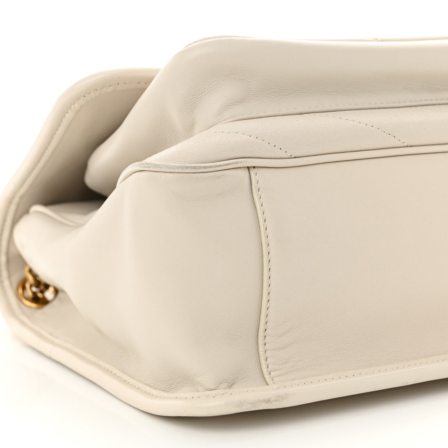 Lambskin Matelasse Monogram Medium Niki Chain Satchel Crema Soft