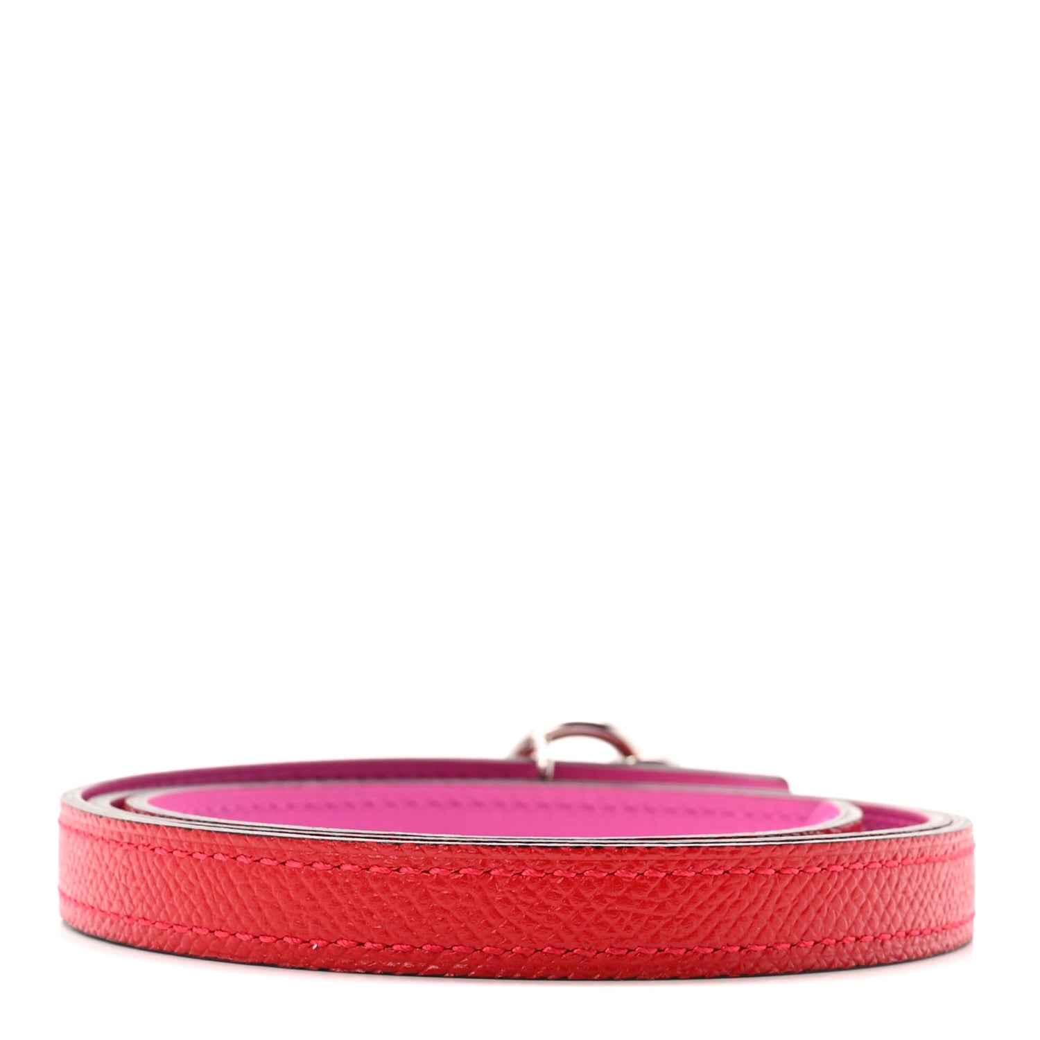Hermes Swift Epsom 13mm Mini Laquee Reversible Belt 80 Rouge Casaque Magnolia 2 of 6