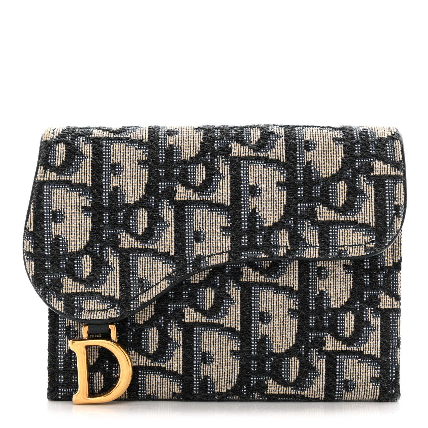 Christian Dior Oblique Saddle 5-Gusset Card Holder Blue 1 of 10