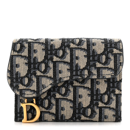 Christian Dior Oblique Saddle 5-Gusset Card Holder Blue 1 of 10