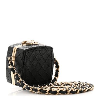 Chanel Lambskin Quilted Small Beauty Box Clutch With Chain Black 3 of 10