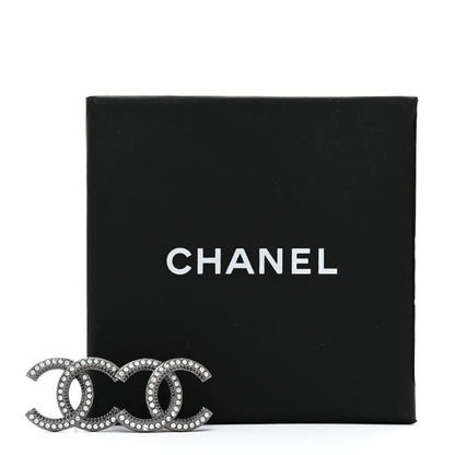 Chanel Ruthenium Crystal CC Earrings 5 of 5