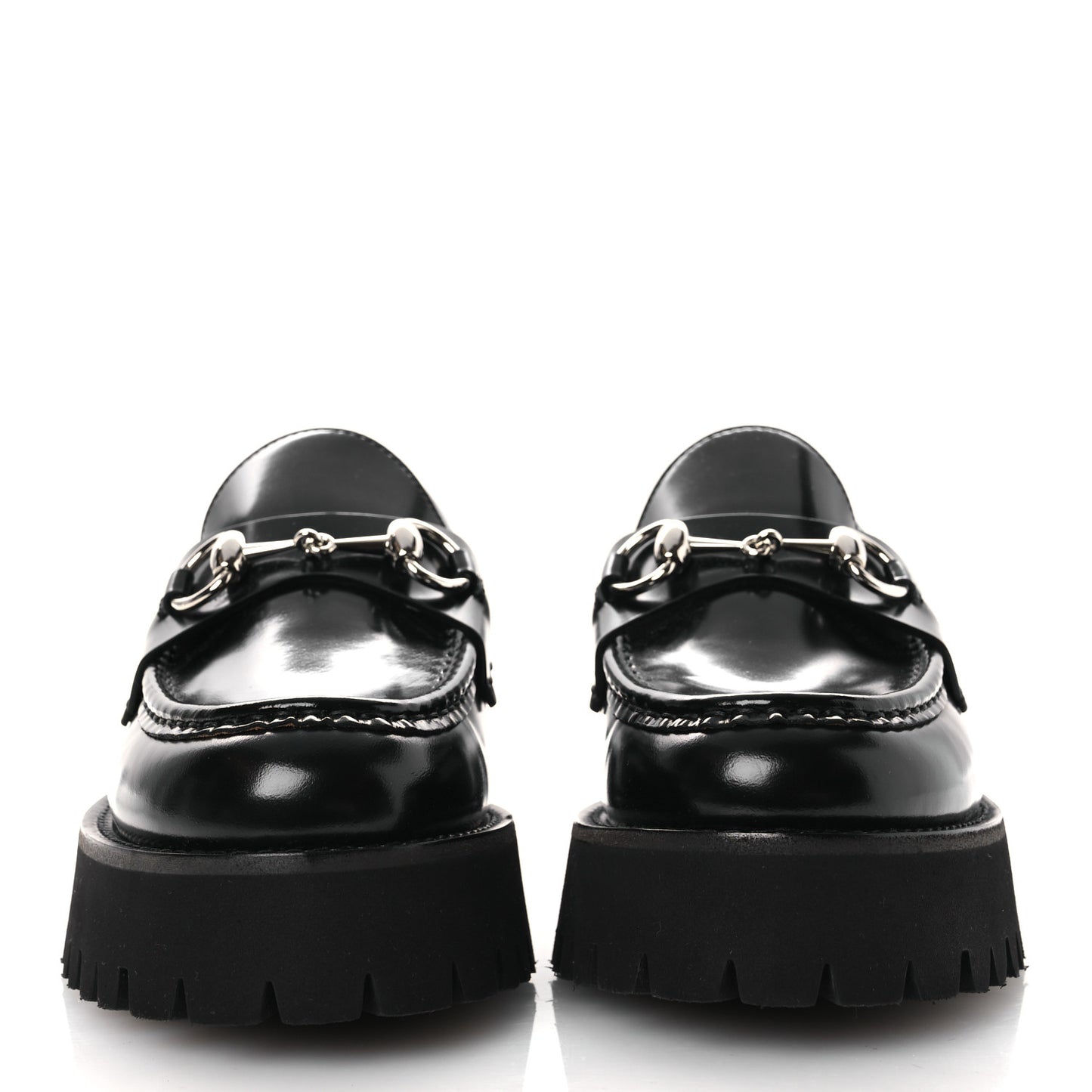 Cordovan Lux Womens Horsebit 45mm Platform Loafers 38.5 Black