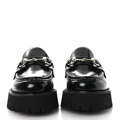 Gucci Cordovan Lux Womens Horsebit 45mm Platform Loafers 38.5 Black 3 of 12