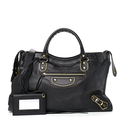 Balenciaga Chevre Gold Metallic Edge Hardware City Black 1 of 10