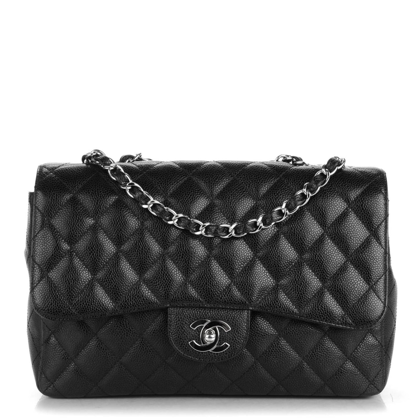 Caviar Quilted Jumbo Single Flap Black