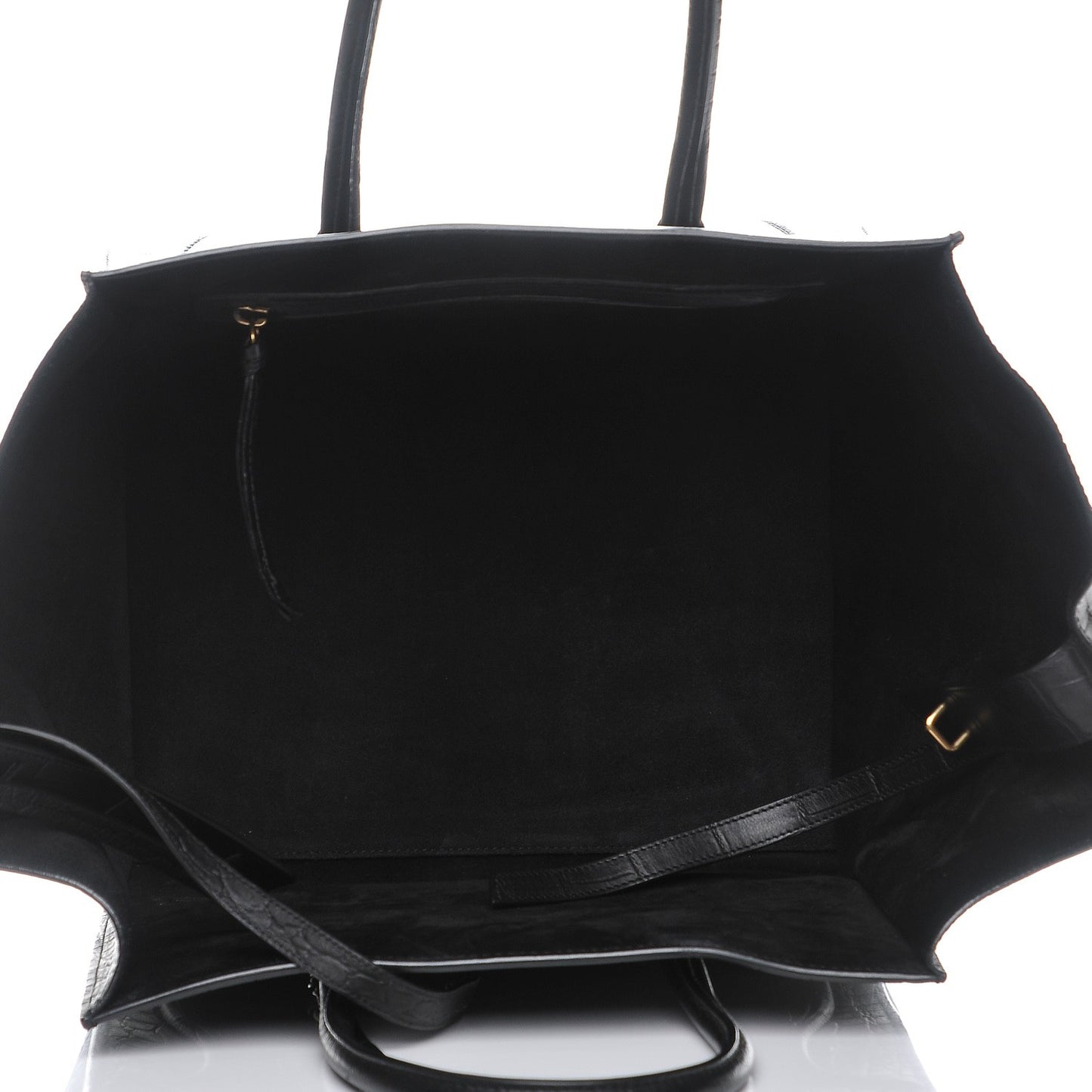 Crocodile Embossed Calfskin Medium Phantom Luggage Black