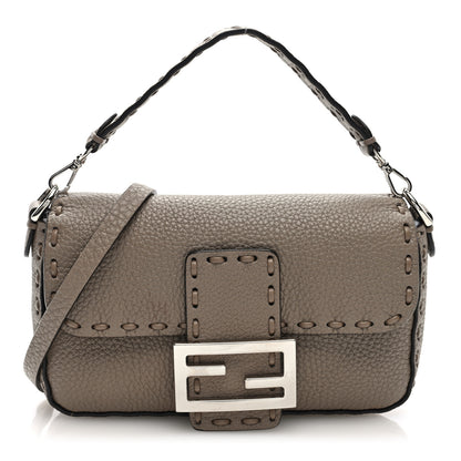 Fendi Cuoio Roma Sellerissima Nappa Sintetica Tape Stitch Mini Baguette Corda 1 of 10