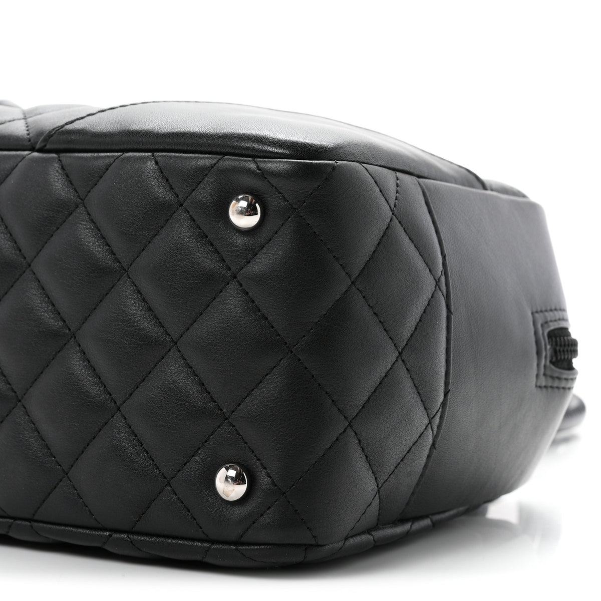 Calfskin Quilted Large Cambon Bowler Black