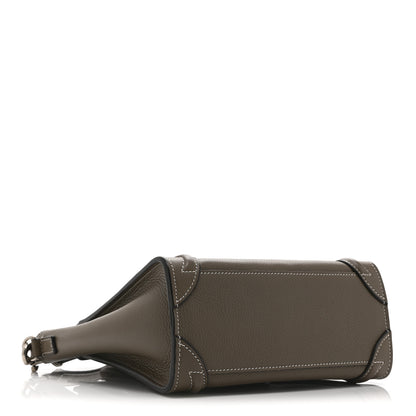 Celine Drummed Calfskin Nano Luggage Souris 4 of 10