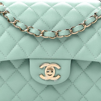Chanel Caviar Quilted Small Double Flap Light Blue 8 of 10