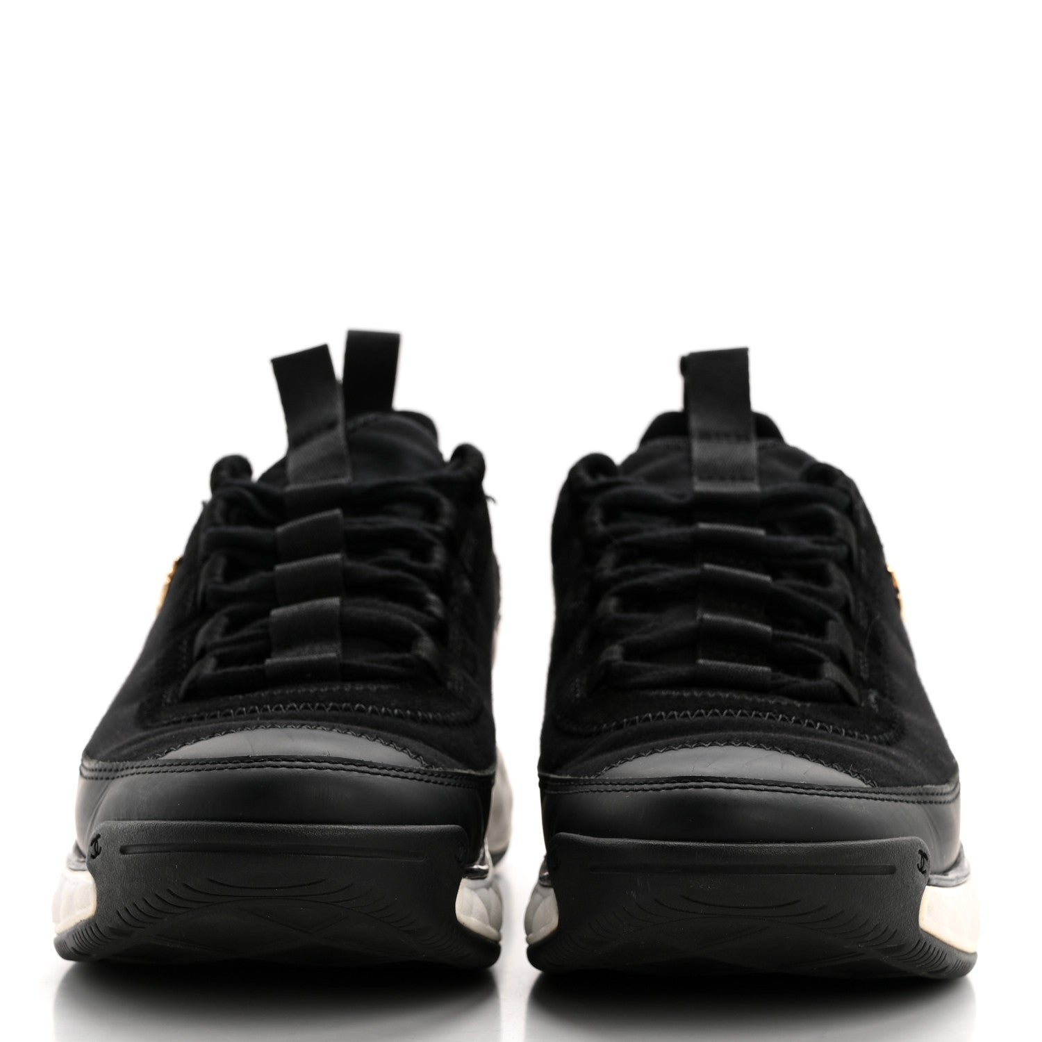 Chanel Velvet Calfskin Mixed Fibers CC Sneakers 37 Black 2 of 8