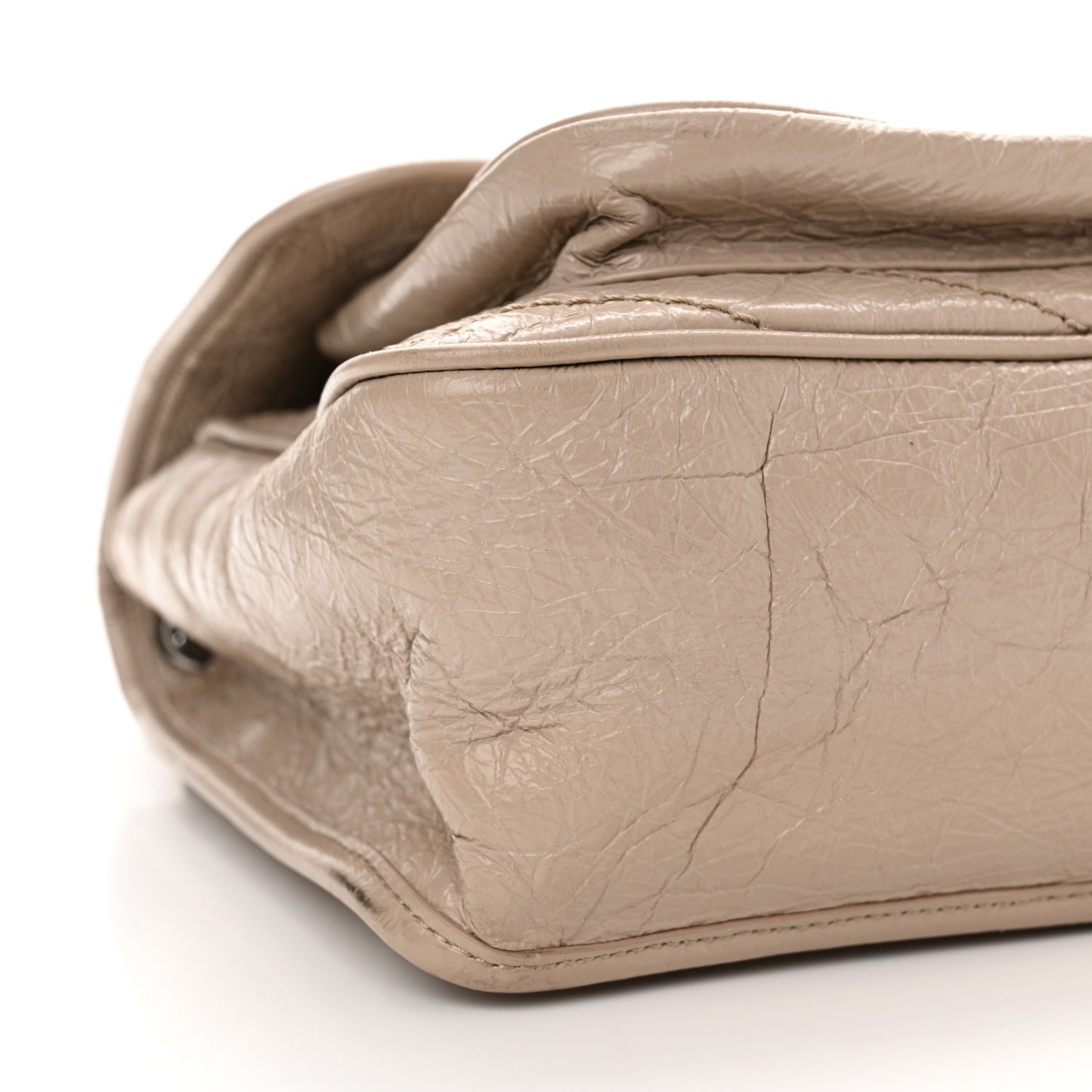 Crinkled Calfskin Matelasse Monogram Medium Niki Chain Satchel Light Taupe