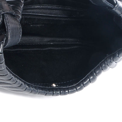 Saint Laurent Pleated Lambskin Small Mombasa Horn Hobo Black 5 of 8