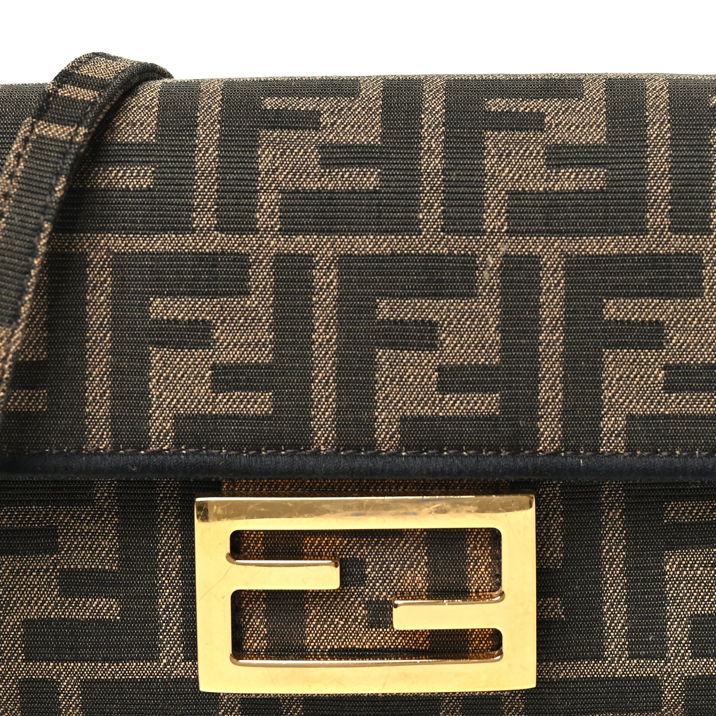 Fabric Jacquard FF 1974 Mini Baguette Tobacco Moro Black