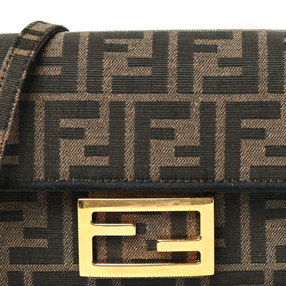 Fendi Fabric Jacquard FF 1974 Mini Baguette Tobacco Moro Black 8 of 10