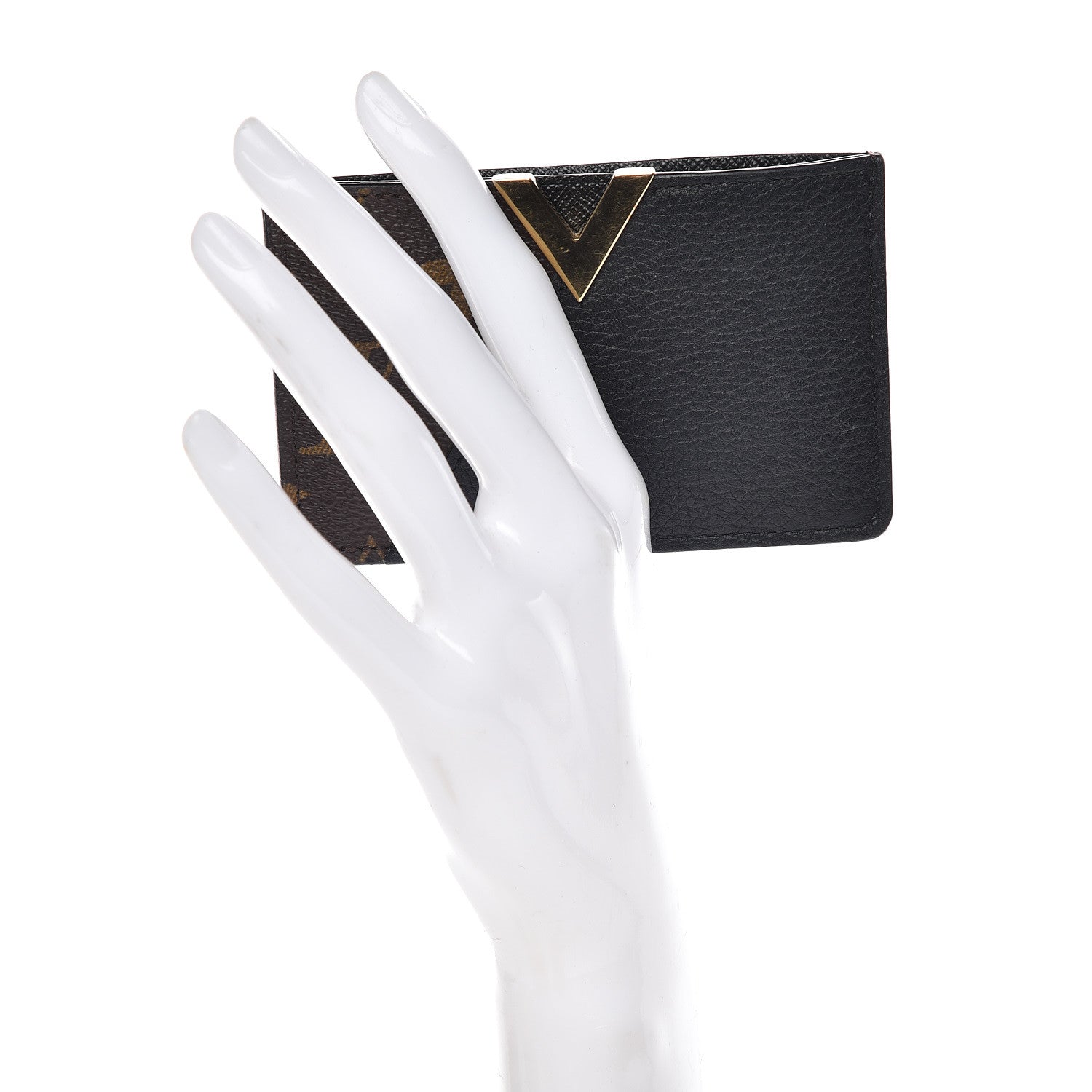 Louis Vuitton Monogram Calfskin Kimono Card Holder Black 2 of 9