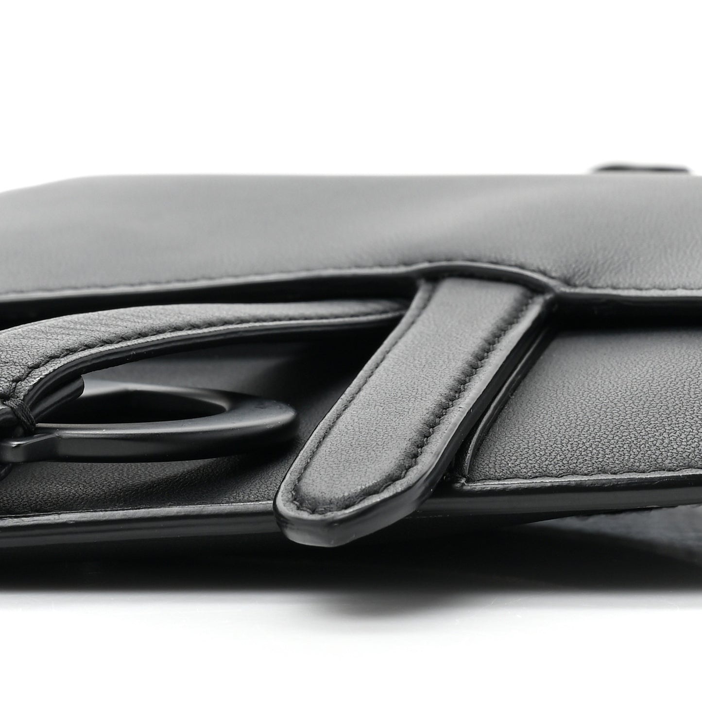 Ultra Matte Calfskin Saddle Belt Bag Black